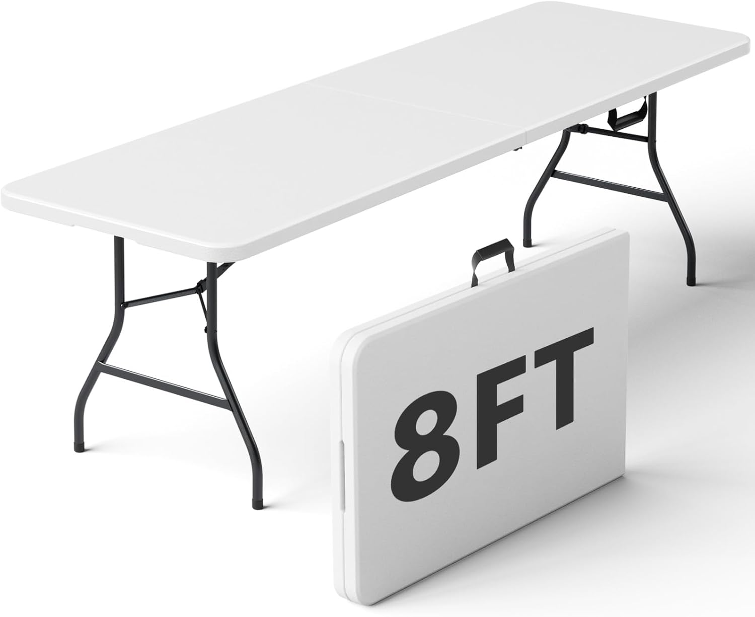 Folding Table, 4FT Foldable Picnic Table with Adjustable Height, Heavy Duty Fold-in-Half Portable Table for Weddings, Camping, RV Travel, Parties, BBQs, and Indoor Use, Easy to Fold and Store$62.85mySiteJoyshop