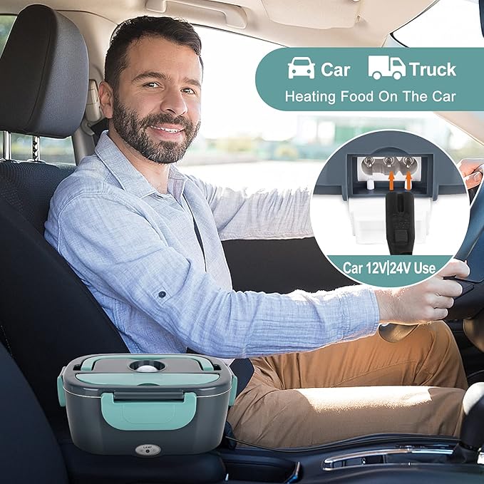 Electric Lunch Box Food Warmer: 100W Heated Lunch Box for Adults, 1.8L Portable Fast Heating Lunchbox Food Heater for Car, Truck, Work, Travel, Lonchera Elctrica Porttil 12/24V/110-230V$35.61Joyshop