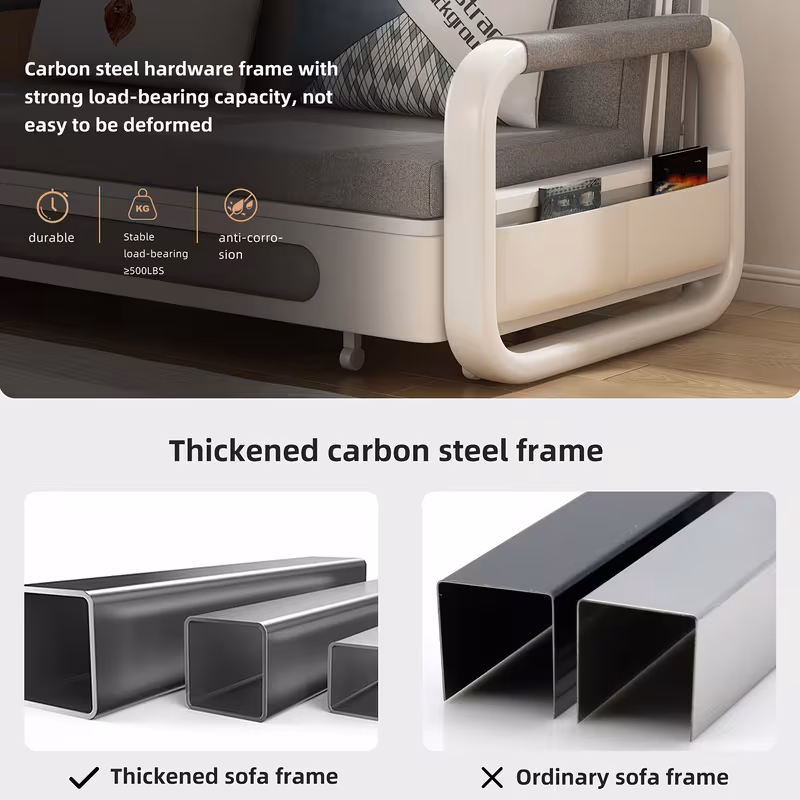 Modern Retractable Sofa Bed - 2-in-1 Pull-Out Sectional with Storage Recliner, Grey Linen Fabric, Hardwood Frame, Space-Saving Design for Small Apartments & Guest Rooms, Sectional Sofa Bed, Compact Guest Room, Sleek Minimalist Style, Durable$122.97Joyshop