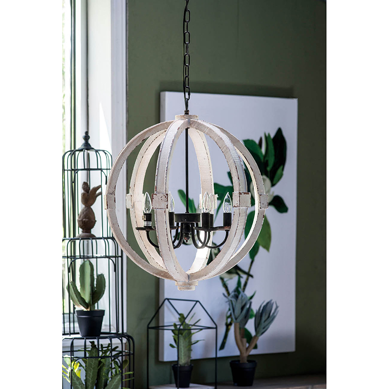 6-Light Wooden Chandelier with Adjustable Chain | Distressed White Pine Finish | Iron Accents | E12 Base | Kitchen Dining Room Foyer Entryway$298.00Joyshop