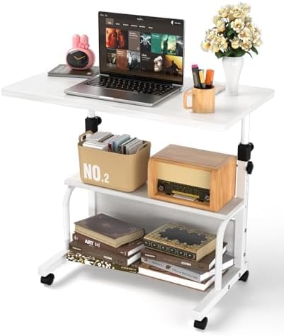Laptop Desk Adjustable Desk Small Standing Desk Home Office Desks for Small Spaces Portable Desks Table for Bedrooms,Mobile Rolling Computer Work Desks on Wheels$48.51Joyshop